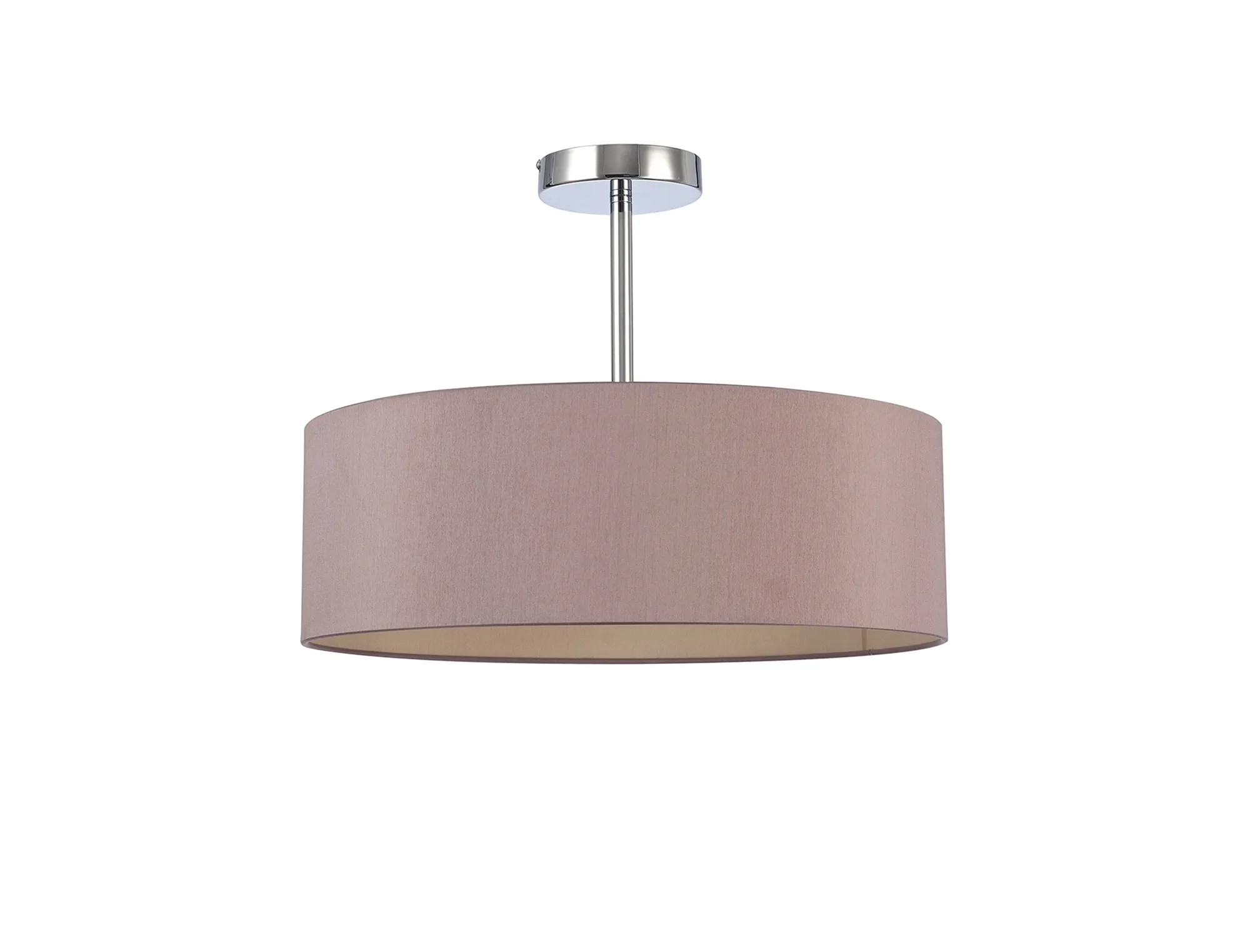 Baymont 45cm Semi Flush 3 Light Polished Chrome, Taupe/Halo Gold DK0682  Deco Baymont CH TA